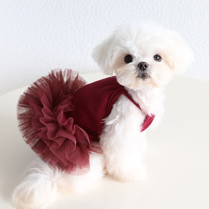 JXANRY gonna Tutu in cotone con stampa classica per cani e gatti primavera estate nuovi <span class=keywords><strong>vestiti</strong></span> per animali domestici per feste di compleanno vacanze di capodanno - Product Image 1