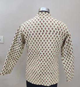 Bohemian Autumn Woven Cotton Reversible Quilted <b>Jacket</b> for <b>Women</b> <b>Vintage</b> Handmade Block Printed Breathable RajhansExport - Product Image 6