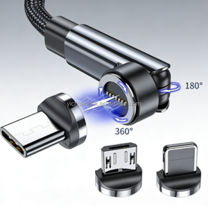 Cable de Carga Rápida Tipo C con Succión Magnética Giratoria de 3A, Núcleo de Cobre Puro, Revestimiento de PVC, Solución de Carga 3 en 1 para Teléfono - Product Image 3