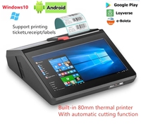 D1162 Win tiket Android Mini Register tunai titik penjualan sistem Tablet Pos Nfc Supermarket mesin Atm semua dalam satu Terminal Pos