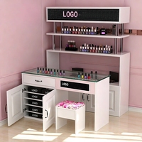 Étagères de magasin de fournitures pour ongles pour la conception d'intérieur de centre commercial, mobilier de bar à ongles personnalisé, station de kiosque, vitrine de cosmétiques pour manucure