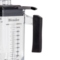 Blender électrique argenté 1500W, grande capacité de 2L, machine robuste pour la préparation de jus et de smoothies en milieu commercial, pour les hôtels