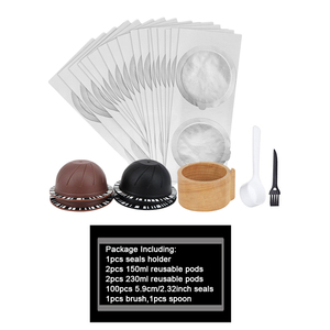 Cápsulas de Café Reutilizables para <span class=keywords><strong>Nespresso</strong></span> Vertuoline, Soporte de Recarga con Tapa de Aluminio, 1 Juego - Product Image 3