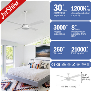 พัดลมเพดาน LED 1stshine พัดลมติด<span class=keywords><strong>เพดาน</strong></span>ไฟฟ้าความเร็วต่ำอัตราการไหลเวียนของอากาศขนาดใหญ่52นิ้ว - Product Image 3