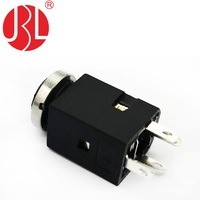 Conectores de audio PJ-341 de 3.5 mm, conector de teléfono impermeable, hembra de 3.5 mm, 3 pines, montaje superficial vertical tipo DIP con tuerca metálica
