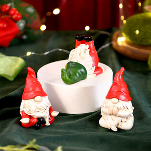 Christmas Resin Gnomes Figurines Nordic Style 3.9in Matte Finish Desktop Decor Living Room Indoor Use Personal Gift - Product Image 2
