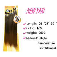 Extensions de cheveux naturels synthétiques longs et lisses en fibres organiques de protéines Yaki soyeuses de 24 pouces avec closure frontale