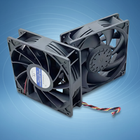 Ventilateur de refroidissement 120x120x38mm AC 220V/240V avec cadre en aluminium, LED noire, roulement à billes, connecteur 4 broches, 17dB(A) silencieux, 75CFM pour boîtier d'ordinateur