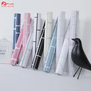 Pasokan Pabrik Wallpaper Kertas Dinding Batu Murah 3d Bata Pvc Berperekat