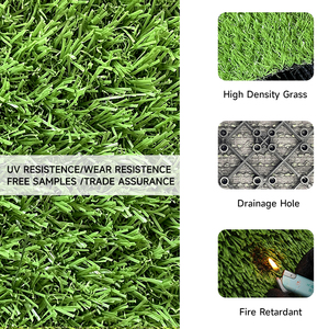 Dalles de gazon artificiel emboîtables 30x30cm, tapis de gazon synthétique réaliste résistant aux UV pour balcon et jardin extérieur - Product Image 4