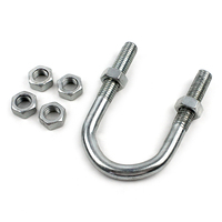 Colliers de serrage pour boulons en U en acier et acier inoxydable et aluminium couleur zinguée finition unie collier de serrage pour boulons en U avec rondelles et écrous