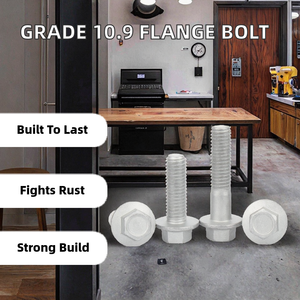 สลักเกลียวหกเหลี่ยมหน้าแปลนเหล็กกล้าคาร์บอนเกรดอุตสาหกรรม พร้อมการเคลือบดาโครเมตที่ทนทาน มีให้เลือกหลายขนาดสำหรับงานหนัก - Product Image 4