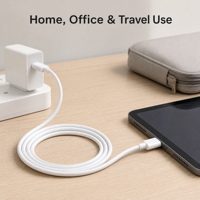 Câble de charge en silicone double Type-C 60W avec gaine en nylon, charge rapide 3A pour iOS et téléphones (1-2M)