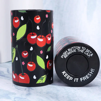 Boîte de rangement scellée sous vide Portable Creative Fruit Pattern Odor-proof and Humidity-proof Smoking Accessories Daily Storage Jar