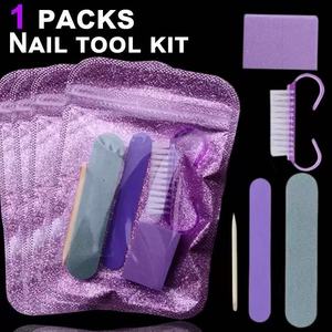 Complete <b>nail</b> art tool <b>kit</b>, <b>nail</b> sanding strips, mini <b>nail</b> filing set, double-sided manicure, buffing, and horn brush - Product Image 3