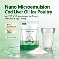 Poudre de Vitamines AD3E pour Poules Pondeuses, Poulets de Chair et Reproductrices, Améliore l'Absorption du Calcium et Réduit les Œufs à Coquille Molle, Huile de Foie de Morue
