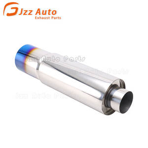 Модифицированный выхлопной патрубок из нержавеющей стали, глушитель для тюнинга, 76–114 мм, синий с эффектом обжига, универсальный спортивный глушитель - Product Image 3