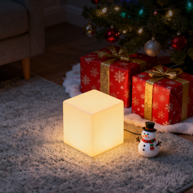 20*20cm Custom Christmas Light Patterns and Logos Led Cube Shape Table Lamp Led Cube Display 3 Led Cube Light