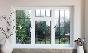 Rumah Aluminium Perancis bingkai jendela melengkung desain eksterior besar Aluminium Semi lengkungan jendela tingkap