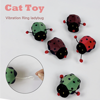 Jouet interactif écologique en peluche pour chat, design à remontoir, pas besoin de charge, marche automatique, vibration, jouet coccinelle