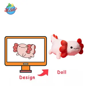 Supersuave personalizado peluche animal Axolotl Unisex juguetes de peluche para niños OEM ODM diseño su propia marca con relleno de algodón PP