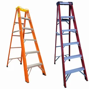 12 Meters Foldable Slim Household 2 3 4 5 7 9 Steps Make Folding Stick Stabilisers Fiberglass Ladder EN131 Step Ladders