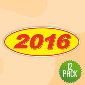 Autocollant de fenêtre de voiture ovale 2016 en vinyle auto-adhésif, impression numérique, pelliculage brillant, motif numérique - Product Image 2