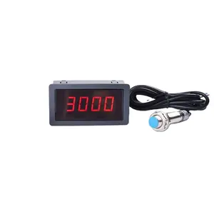 4 Digital Red Green Blue LED Tachometer RPM Speed Meter+Hall Switch Proximity Switch Sensor DC 8-15V Measure range 10-9999RPM