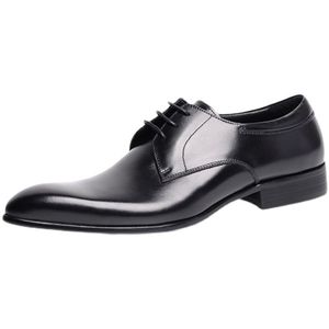 Zapatos Formales de Negocios para Hombre, de Piel Vacuna de Primera Calidad, con Cordones, Punta Redonda, Estilo Coreano, Nueva Colección Primavera Verano Otoño - Product Image 3
