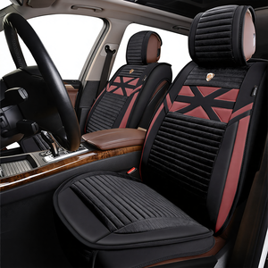 Housse de siège de <span class=keywords><strong>voiture</strong></span> en cuir et lin ventilée personnalisée Rouge Ajustement universel pour Audi Q3/Q7 VW A4 - Product Image 1