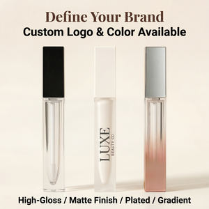 En stock – Tubes de brillant à lèvres carrés vides de 7 ml, élégants et luxueux, transparents, roses, bleus, blancs, noirs, ou noirs mats, pour marque privée - Product Image 3