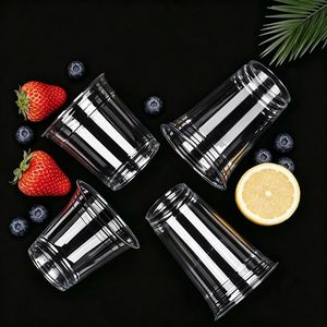 Gobelets jetables transparents en PET moulés par injection, 380 ml, 500 ml, avec logo personnalisé imprimé numériquement, qualité alimentaire I-17, 98 mm/90 mm, prix usine - Product Image 1