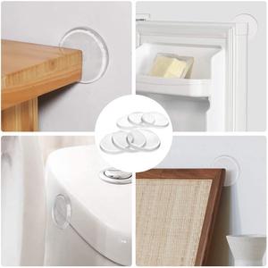 Gagang pintu Diameter 40MM Stopper silikon transparan, gagang pintu bulat, pelindung bantal dinding, perekat Bumper pintu - Product Image 4