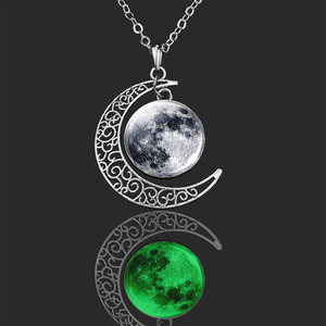 Collana pianeta luminoso sistema solare terra saturno giove vetro Cabochon pendente spazio esterno astronomia gioielli - Product Image 2