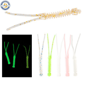 Señuelo de Pesca de Microobjetos de Doble Cola, 50 mm, TPR, Hundimiento Lento, Brilla en la Oscuridad, para Pescar Lubina - Product Image 5