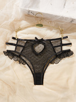Nouveaux sous-vêtements sexy transfrontaliers en mousseline de soie avec nœud en maille voir à travers les sous-vêtements sexy pour filles épicées