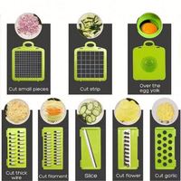 Cortador de Cebolla Multifuncional de Acero Inoxidable, Rebanador de Frutas, Pelador de Patatas, Picador Manual de Verduras