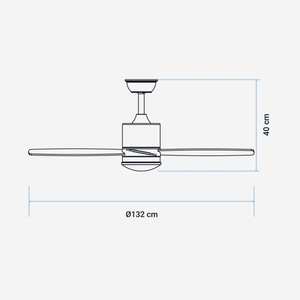 Ventilador de Techo Moderno y Silencioso UNIVERSALBLUE MIDI 4052X con Luz LED de 132 cm, Acero Inoxidable, Control Remoto, CA 220V, Certificado SAA para Comedor - Product Image 3