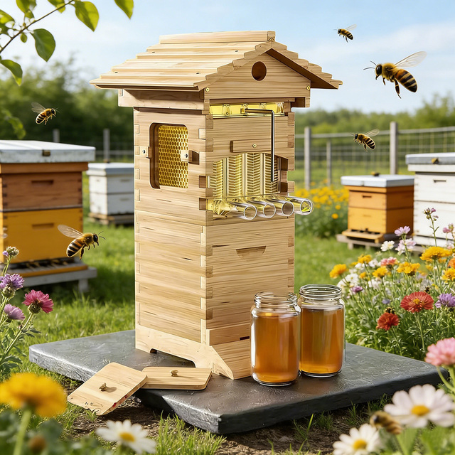 Beekeeping Wood Automatic Bee Hive Self Flowing Honey Beehive With Flow Hive Frames