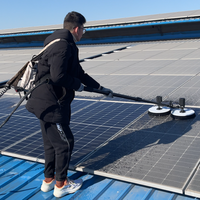 Machine de nettoyage de panneaux solaires SUNNOVA N2 automatique à double tête en alliage d'aluminium, brosse en fil de nylon haute efficacité