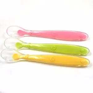 Hot Sale Heat Resistant Infant Baby Training Soft Silicone Baby Feeding Spoon
