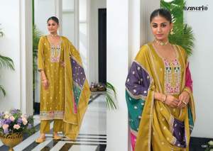 High Quality Traditional Readymade Adults' Party <b>Suit</b> Embroidery Work Chinon Mullite Color Design Indian & Pakistani Clothing - Product Image 4