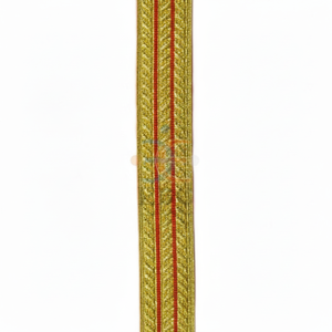 OEM oro trenza encaje línea roja metálico Mylar Trim Galloon técnicas personalizadas tela de lentejuelas textiles vestidos accesorios de ropa - Product Image 1