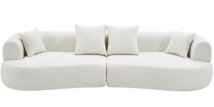 Modern <b>White</b> Sherpa Fabric Curved <b>Sofa</b> Set Convertible Adjustable Semi-Circular Boucle <b>Bed</b> Home Furniture for Hotel Apartment - Product Image 2