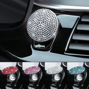 Anneau de protection ABS pour bouton de démarrage à une touche, incrusté de diamants, pour modification intérieure de voiture, avec décoration en pierres thermofusées - Product Image 4