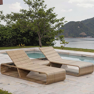 Bán Buôn Hiện Đại Có Thể Gập Lại Kim Loại Ngoài Trời Lounger Đệm Với Mây Bề Mặt Cho Khách Sạn Sử Dụng-Bền Chống Gỉ Thiết Kế - Product Image 3