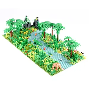 MOC City Accessories Brick Leaf lost bear in the Forest Plant Set Desert Building Blocks Boys and Girls Assembled Toy Gifts