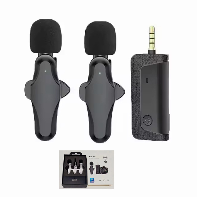 High Quality Chipset K35 Pro Lavalier Microphone 2.4GHz Wireless  Phone Live Interview Outdoor Mic