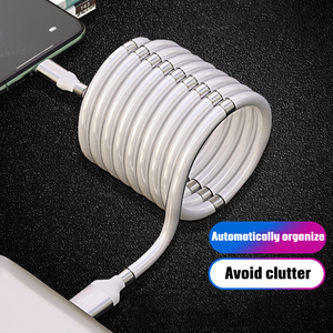 2020ใหม่ Winding Magic เชือก <span class=keywords><strong>Super</strong></span> Calla Magnetic Fast Charge Micro USB V8สายชาร์จ - Product Image 5
