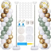 Ensemble de 2 supports de colonne de ballons en métal réglables avec bases Décorations de fête d'Halloween et d'anniversaire - pour colonnes d'arche de ballons